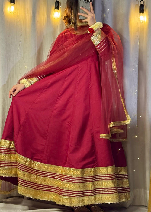 1 Mahoor Haven - Mehroon 3pc mexi