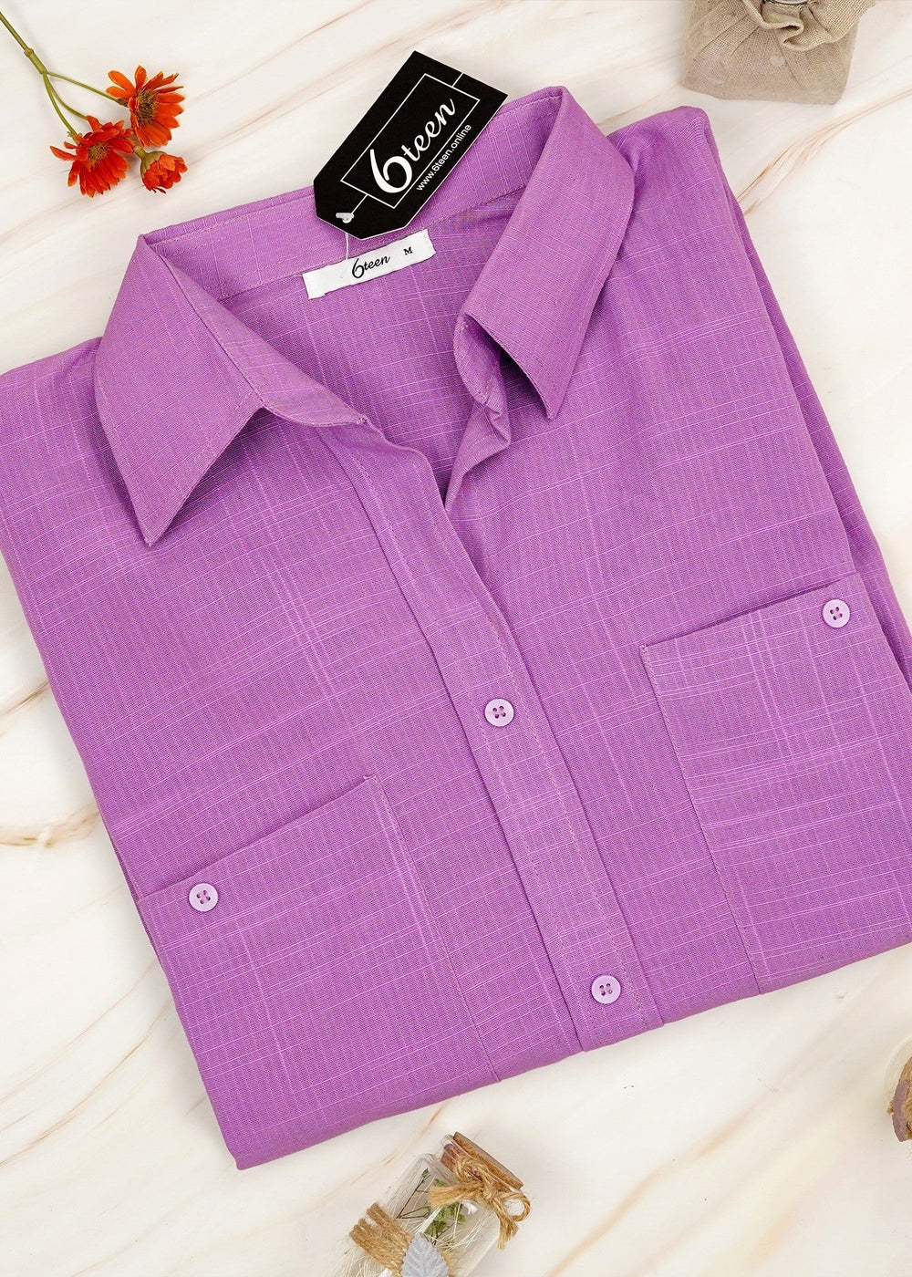 6teen - lilac khaddar shirt