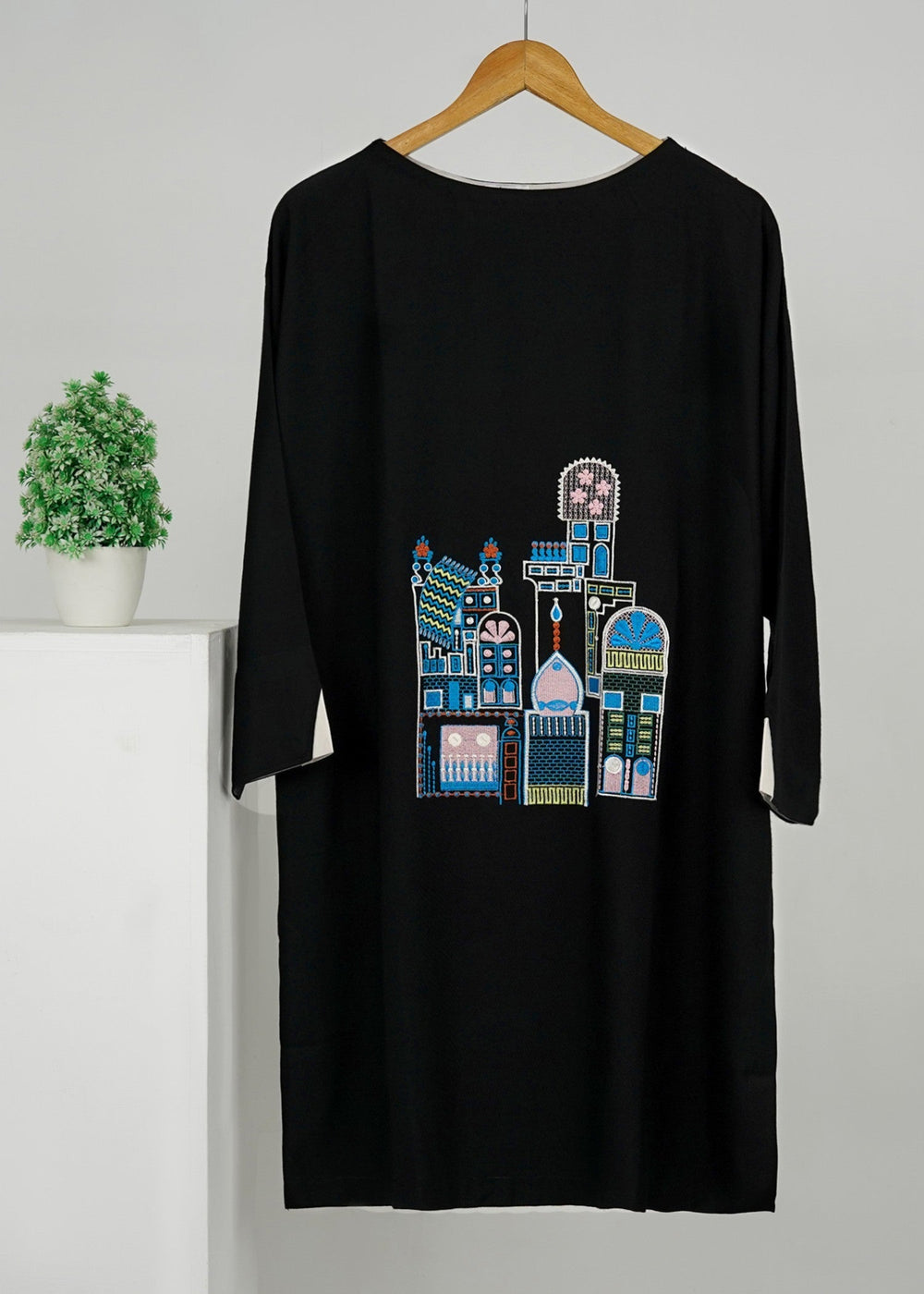 6teen - black embroidered shirt