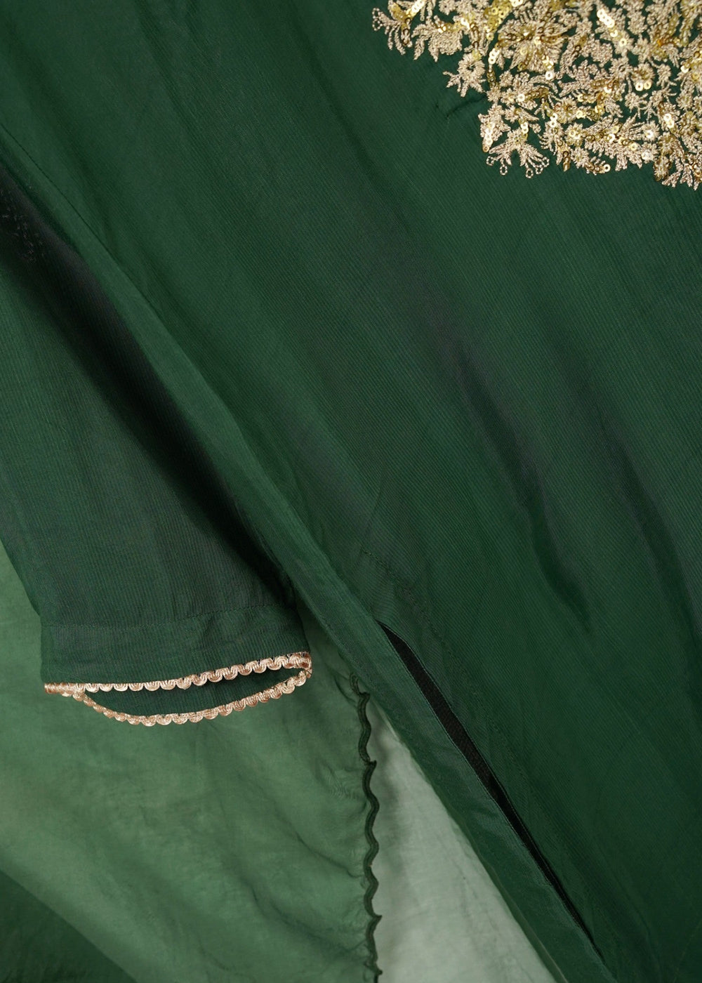 6teen - 3 Pieces Raw Silk Suit Embroidered (Pret) Green