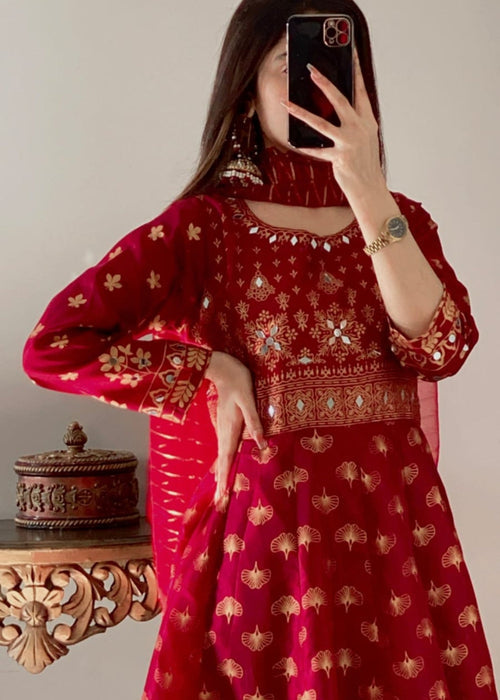 1 Mahoor Haven - 3pc maroon new design 0057