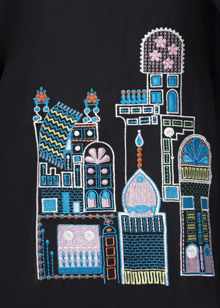 6teen - black embroidered shirt