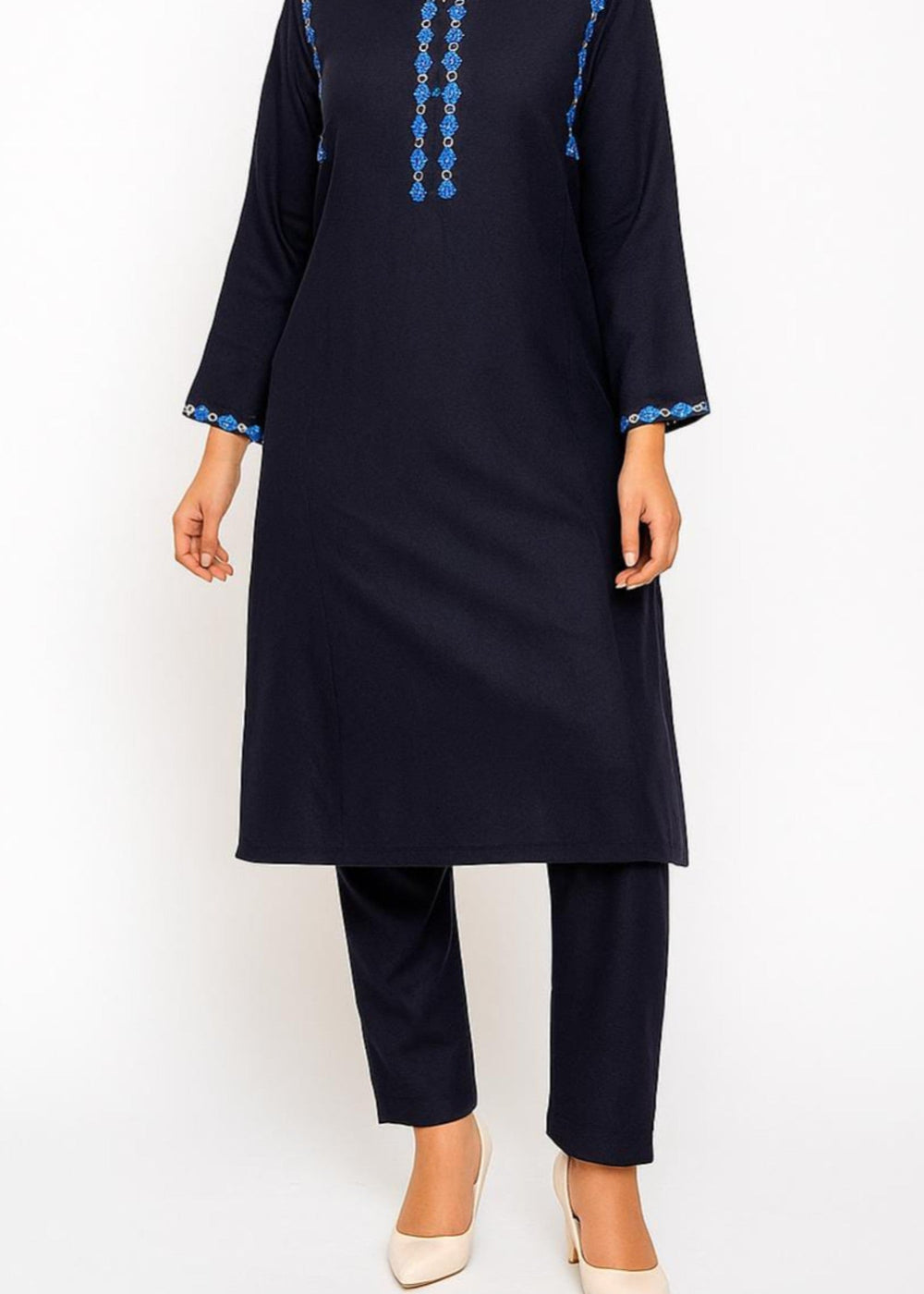 6teen - blue embroidered 2pc