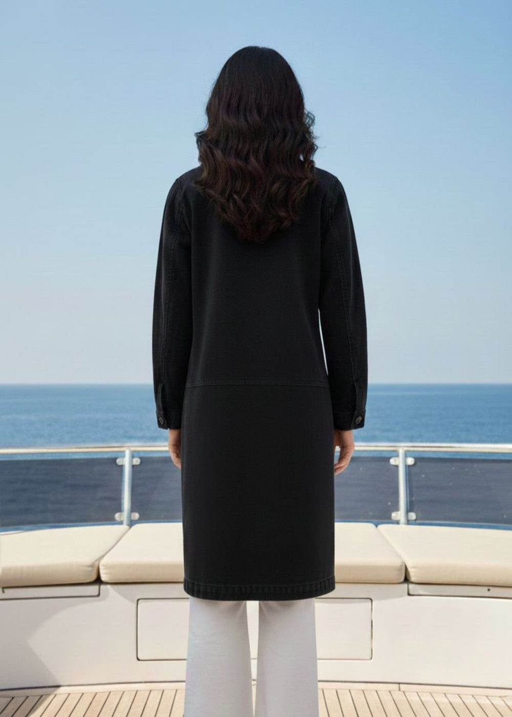1947 Clothing - Black Lapel Long Coat