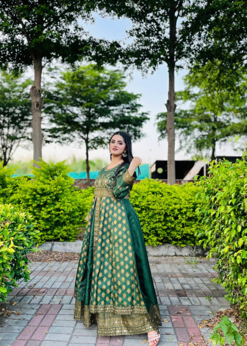 1 Mahoor Haven - green maxi with potli