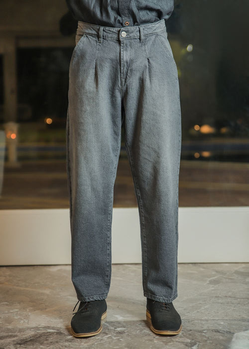 1947 Clothing - Grey Urban Pleat Jeans