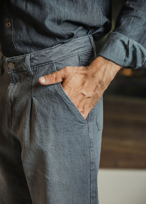 1947 Clothing - Grey Urban Pleat Jeans